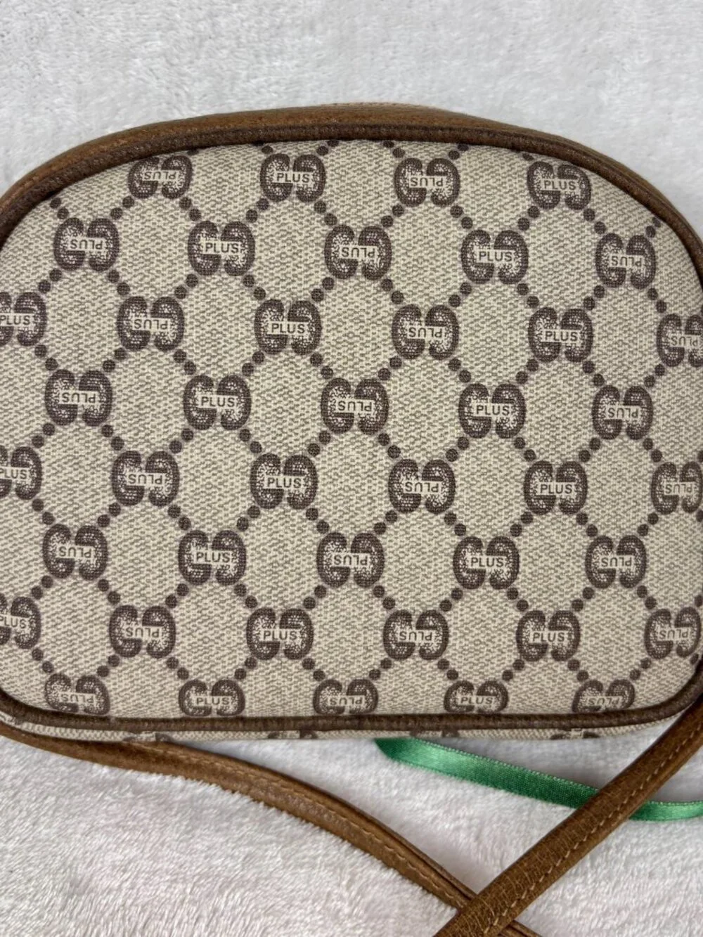 Gucci Plus GG Supreme Mini Crossbody in Monogram Coated Canvas and Leather Trim